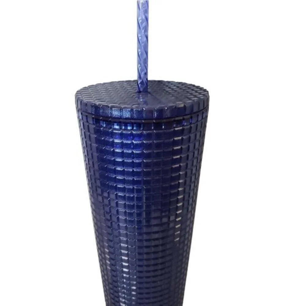 Starbucks ‎ 24oz Tumbler 2023 Blue Grid Blueberry Glitter Collectible New